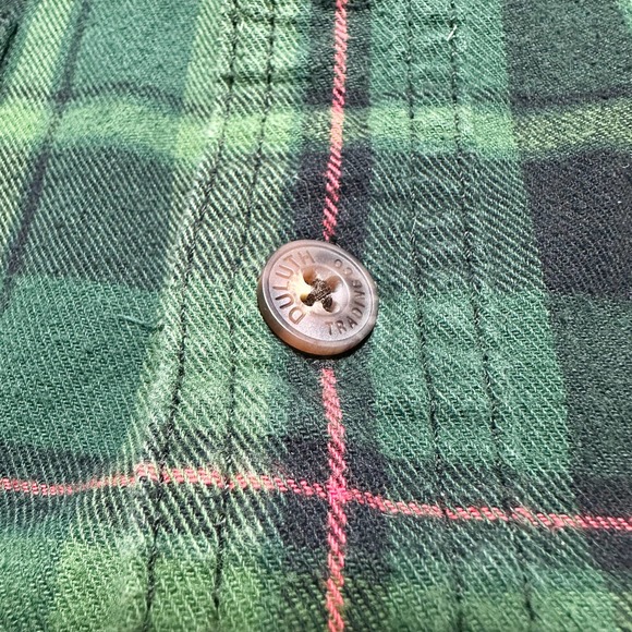 Duluth Trading Co. | Men | Green Plaid Flannel LS Button Front Shirt | Medium - Picture 9 of 10